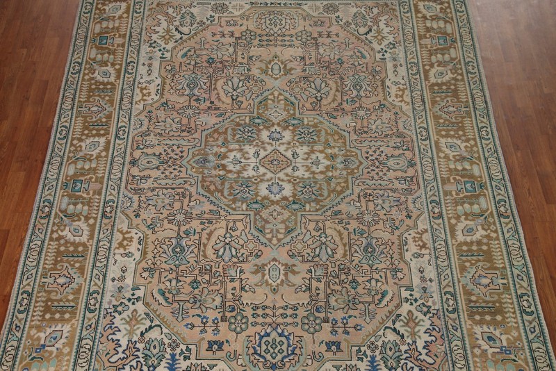 Hand-Knotted Wool Vintage Geometric Area Rug 8x11 Ft Traditional Living Room Rug gallery