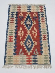 Vintage Traditional Handmade Turkish Wool Multi Kilim Rug 3.7×2.5ft