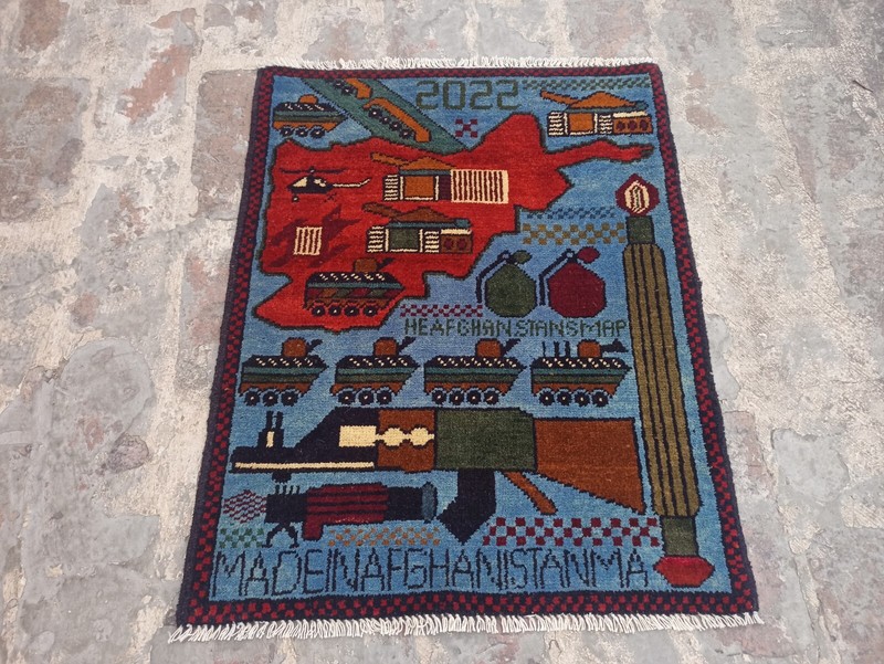 Ar Handmade Afghan Rug war Rug Baluchi Wool Pictorial Rug 75x60 cm gallery