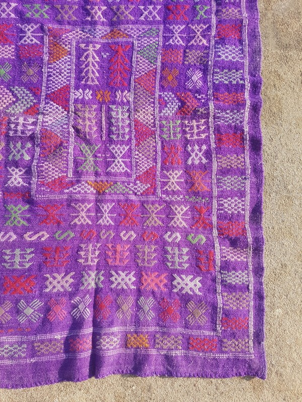 Vintage Handmade Traditional Beautiful Moroccan Kilim Floor Rug Carpet 133x87 cm gallery