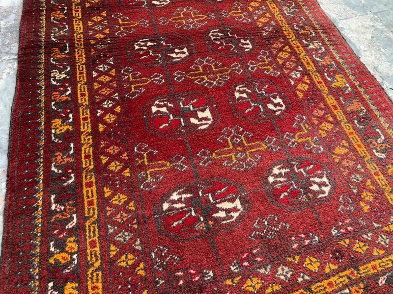 Antique Turkmen Tekke Rug 2'6x4'6 ft Afghan Hand Knotted Wool Rare Tribal Carpet gallery