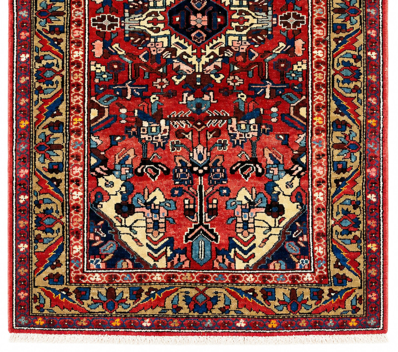 Vintage Zanjan Geometric Hand Knotted Wool Red Area Rug 3'5"x6'2" Oriental Boho gallery