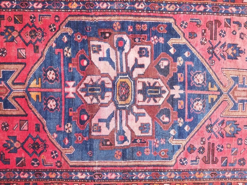 Vintage Traditional Handmade Karajeh Wool Multicolor Rug 198x115cm gallery