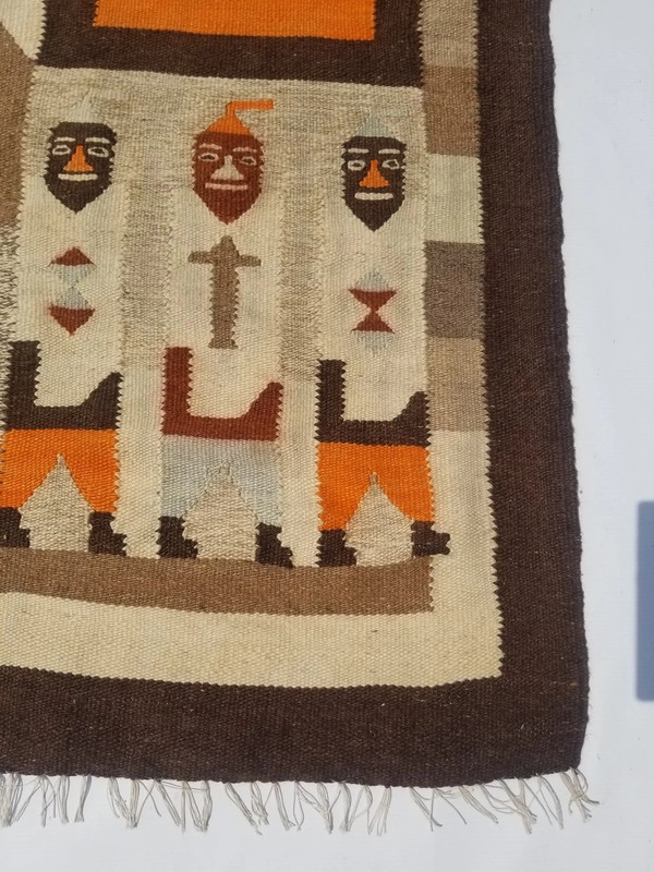 Vintage Traditional Handmade South American Wool Kilim Rug 5.0x2.9ft gallery