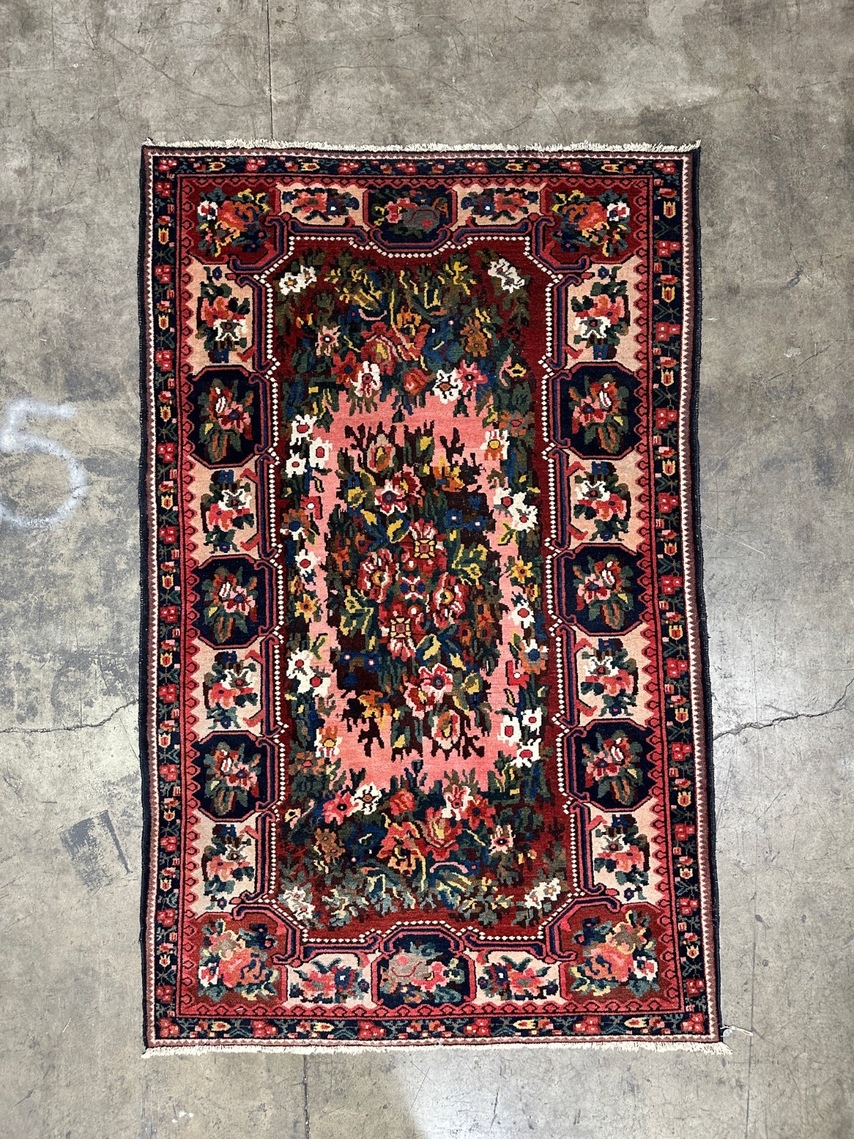 Antique Geometric Oriental Rug, Hand-Knotted Wool, Heriz Style, 5'4" x 8'8" gallery