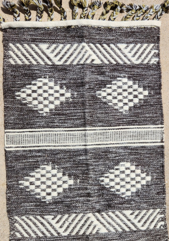 2'x3' KURDISH TRIBAL NOMADIC KELIM RUG REVERSIBLE HAND-WOVEN VINTAGE WOOL gallery