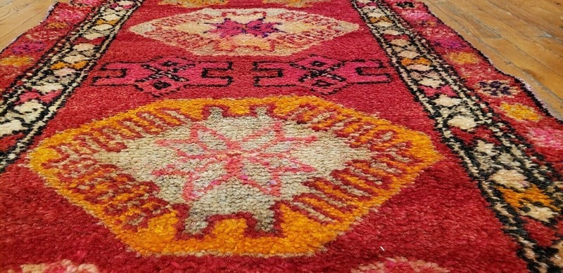 3x12ft Armenian Runner Rug | Runner Rug 3x12ft| Vintage Pink Orange Runner Rug gallery