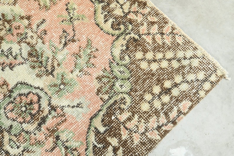 4x7 Turkish Antique Area Rug Anatolian Hand-Knotted Vintage Oushak Carpet,1457 gallery