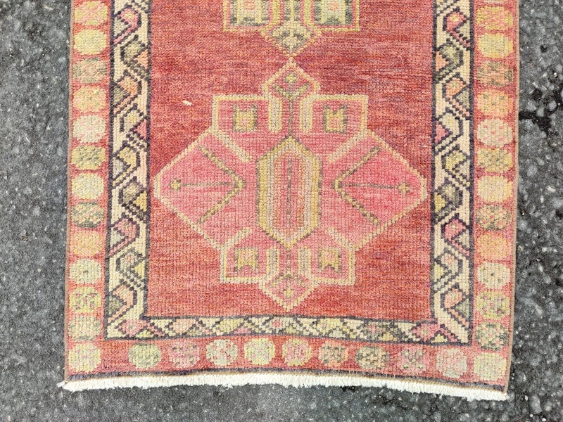 Red Antique rug 3x13, Turkish runner 3x14 vintage, Heriz rug, Herki rug gallery