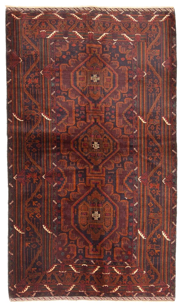 Vintage 3'9" x 6'8" Traditional Hand Knotted Vegetable Dye Wool Area Rug