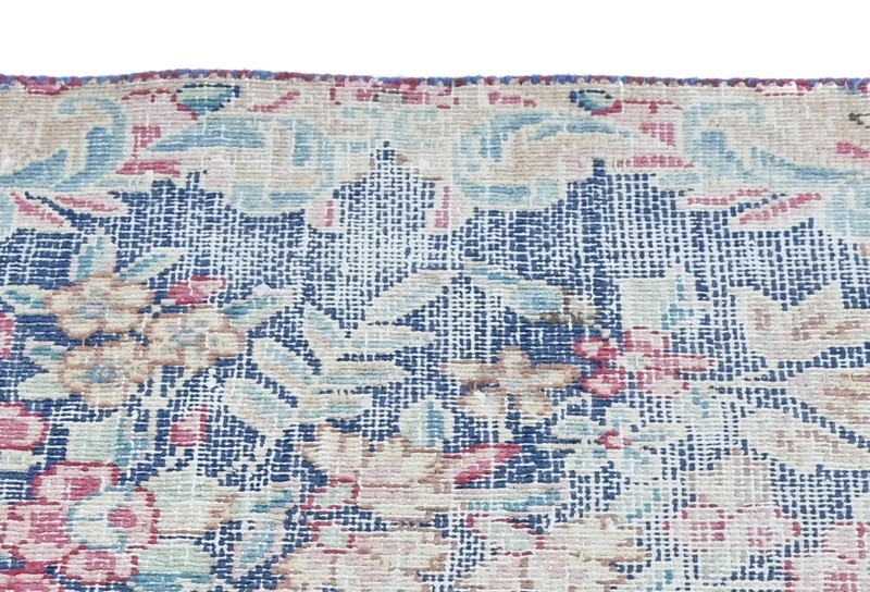 Semi-Antique Handmade Oriental Rug 1'6X2'3 ft Muted Floral Distressed Carpet gallery