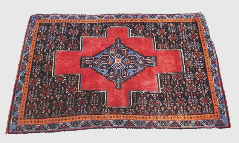 36"X 22" HAND-KNOTTED ANTIQUE CAUCASIAN KURDISH SANEH-BIJARI TRIBAL WOOL RUG' gallery