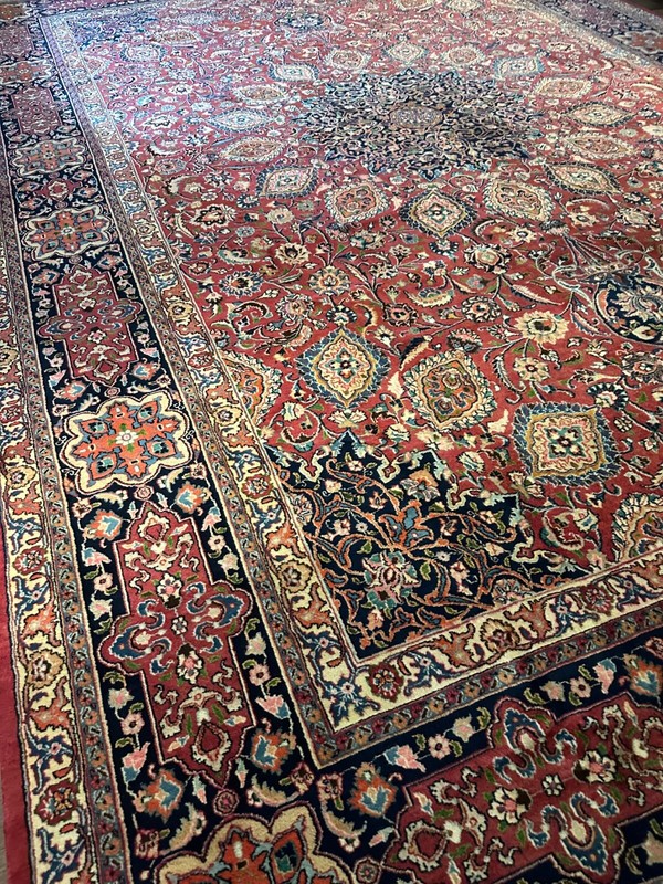 Stunning Fine Vintage Handmade Palace Size Oriental Rug, Medallion Design, 11x16 gallery