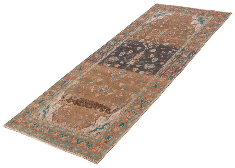 Vintage 3'9" x 9'6" Traditional Hand Knotted Vegetable Dye Wool Area Rug gallery