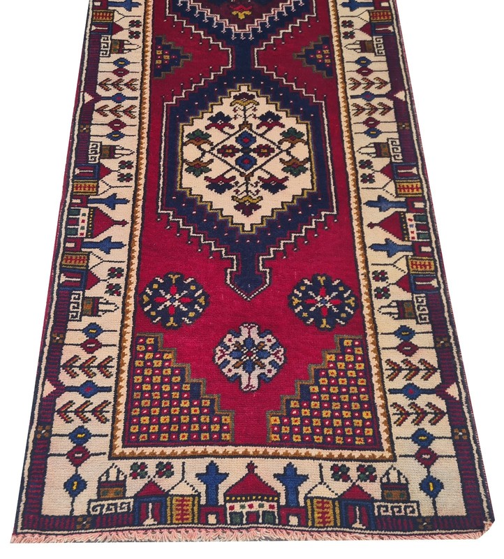 Amazing Hand Knotted Vintage Turkish Wool Area Runner Rug 11 x 3 Ft gallery