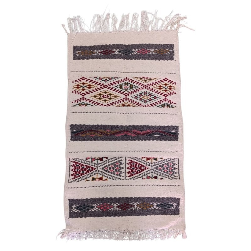 Vintage Handmade Algerian Berber Wool Rug 90x52cm Ghardaia Tribal