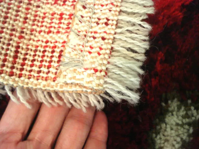 1960's HOJER EKSPORT WILTON Danish Modern Wool Mini Rya Rug Tapestry Mid Century gallery
