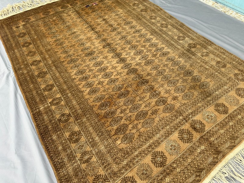 Afghan Turkmen Bukhara Vintage Brown Traditional Handmade Area Rug 9.4 x 6.6 ft gallery