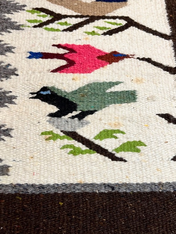 Handwoven Wool Tree Of Life Wall Hanging Rug Pictorial Birds Zapotec Tapestry gallery