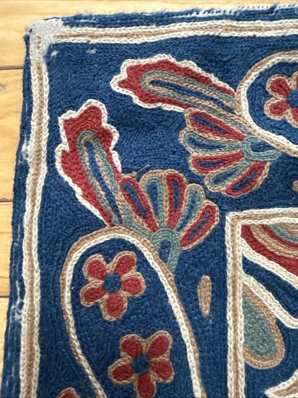 VTG Handmade Aubusson Rug French Chain Stitch Needlepoint 2.5x3.75 Ft Vibrant gallery