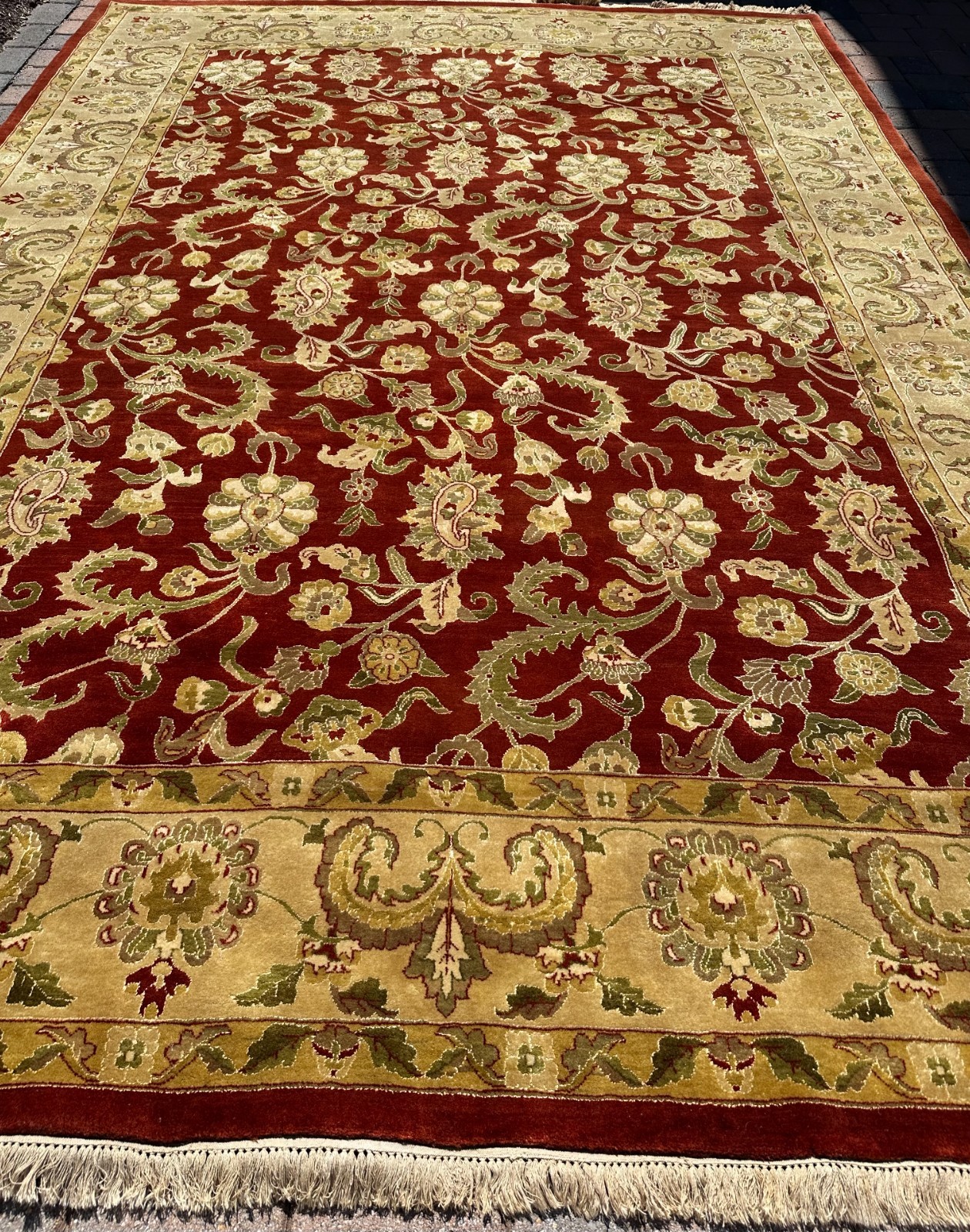 Modern Plush Floral Area Rug Handmade in India, Fine Silk & Wool, 10'x14' gallery