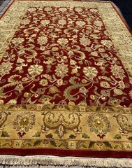Modern Plush Floral Area Rug Handmade in India, Fine Silk & Wool, 10’x14′