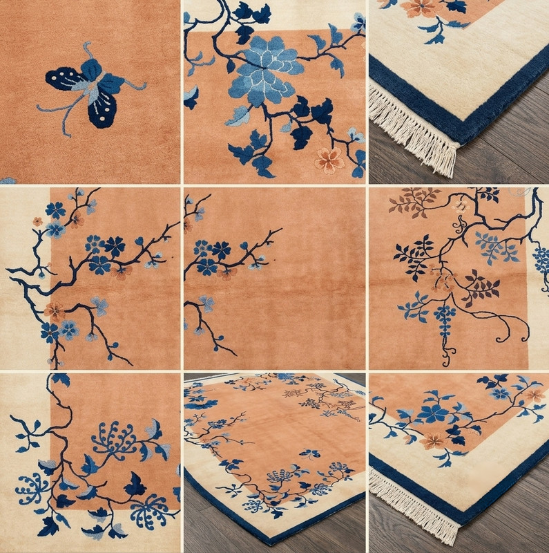 9×12ft Handmade Chinese Art Deco Rug Floral Wool Area Rug Oriental Vintage Decor gallery