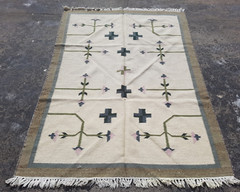Vintage Traditional Handmade Beautiful Swedish Kilim Floor Rug Carpet 176×127 cm