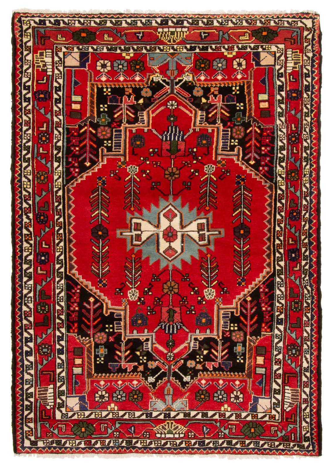 Vintage 4'1" x 5'10" Traditional Hand Knotted Vegetable Dye Wool Area Rug gallery