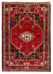Vintage 4’1″ x 5’10” Traditional Hand Knotted Vegetable Dye Wool Area Rug