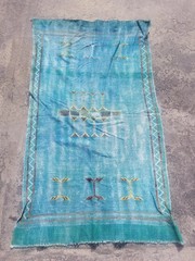 Distressed Fine Vintage Traditional Hand Made Oriental Wool Kilim 106x76cm