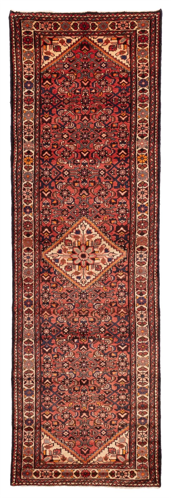 3'3" x 10'2" Vintage Hand-knotted Runner Rug Traditional Oriental Wool Carpet gallery