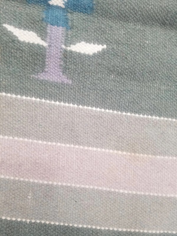 Fine Vintage Traditional Hand Made Scandinavian Wool Multicolor Kilim 123x59cm gallery