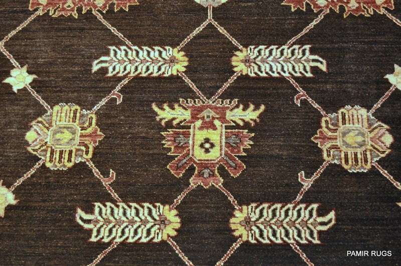 _HANDMADE_WOOL_RUG_6' X 9' Mahal design rug ***100% Wool RUG*** black Pm75 gallery