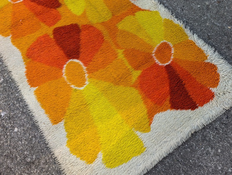 Vintage Carpet Rug Shag 150 X 90 70S Space Age Op Art Retro Bridge K43 gallery