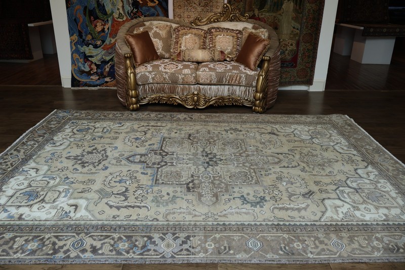 Vintage Geometric Muted Area Rug 8x11 Ft Handmade Traditional Wool Carpet gallery