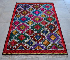 3×5 Rug Hand Made Turkish Rug Vintage Colorful Kilim Rug Actual 3’4″ x 5′