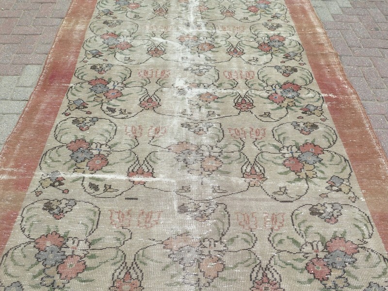 Vintage Anatolia Carpet, Distressed Area Rugs, Handmade Floor Large Rug 73"X98" gallery