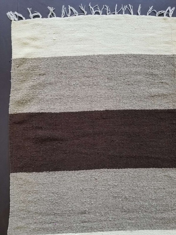 Fine Vintage Traditional Hand Made Oriental Wool Beige Brown Kilim 217x149cms gallery
