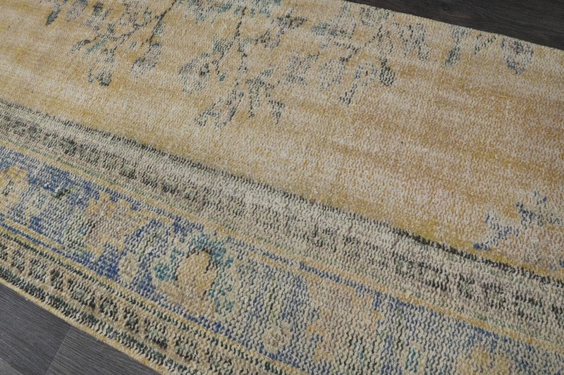 Vintage Turkish Runner Rug 2x7ft ORANGE Handmade Anatolian Oushak Hallway Wool gallery