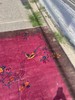 Antique 1920’s Chinese Art Deco Rug 11x9 Magenta Peacock Hand Knotted Wool gallery