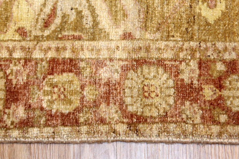 _HAND-MADE_HALL_RUNNER_10 Ft. vegetable dye Oriental rug Beige Ivory green gallery