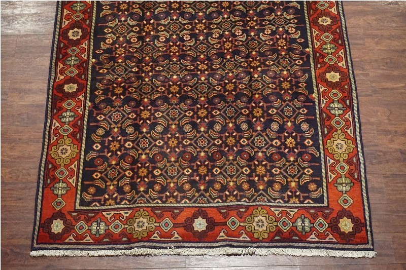 Antique Per'sian Mahal Herati Fish Rug 61x120 Hand Knotted Gallery Runner 1940 gallery