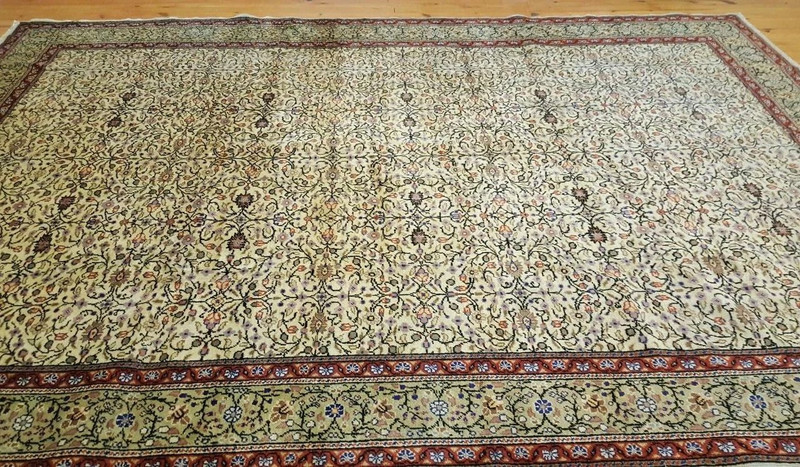 Rare Antique 1930-1939s Wool Pile Natral Dyes Legendary Hereke Rug 7x10ft gallery