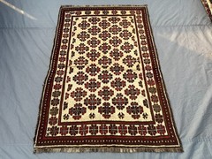 4’2 x 6’5 ft Vintage Afghan Baluchi Tribal Rug Hand Knotted Moroccan Style Rug