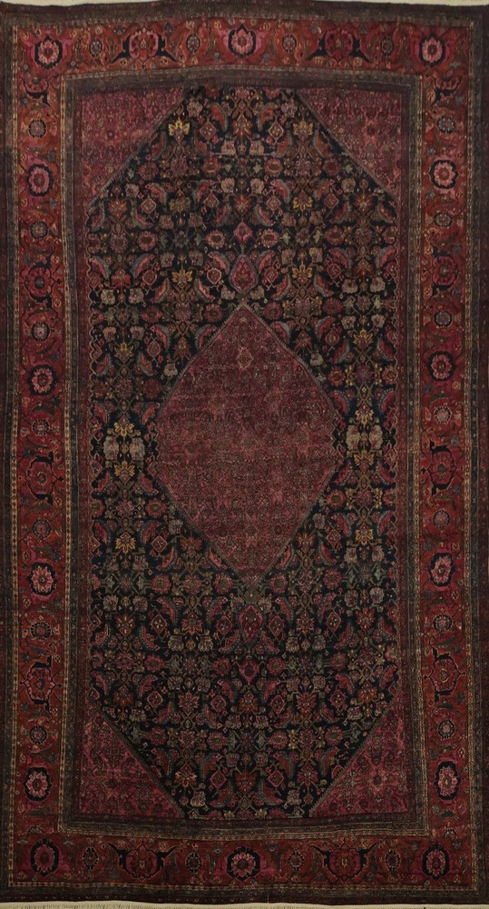 Palace Size Handmade Antique Rug 12x22 Vegetable Dye Pre-1900 Classic Carpet