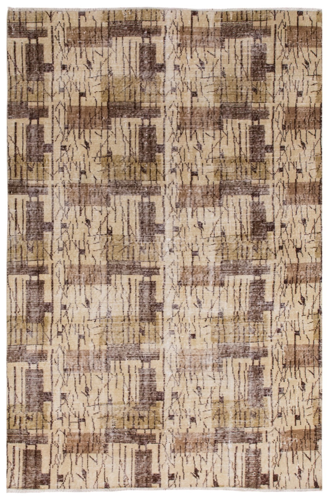 Vintage Turkish Oushak Rug 156 x 230 cm (5'1" x 7'6") – 60+ Yr Old Handwoven Rug gallery