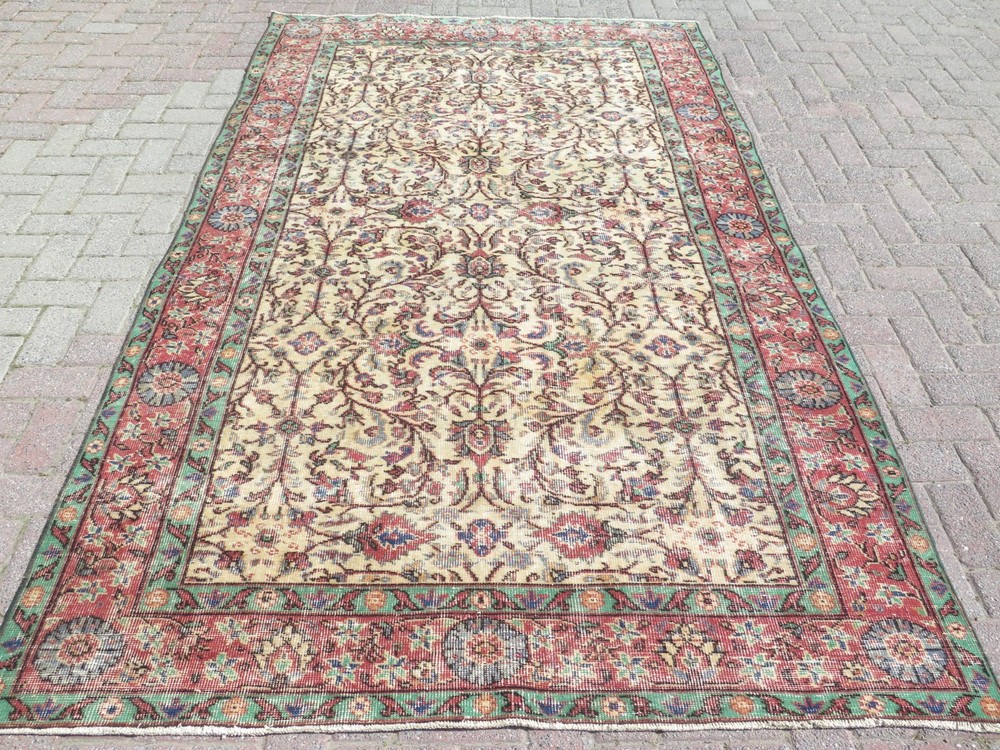 Floor Carpet, Vintage Rug, Anatolia Carpet, Distressed Rug Handmade Rug 65"x109"
