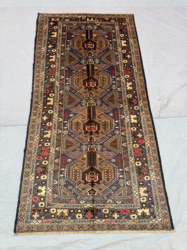 3'7x7 ft Vintage Afghan Hand Knotted Tribal Wool Rug • Oriental Nomadic Carpet gallery