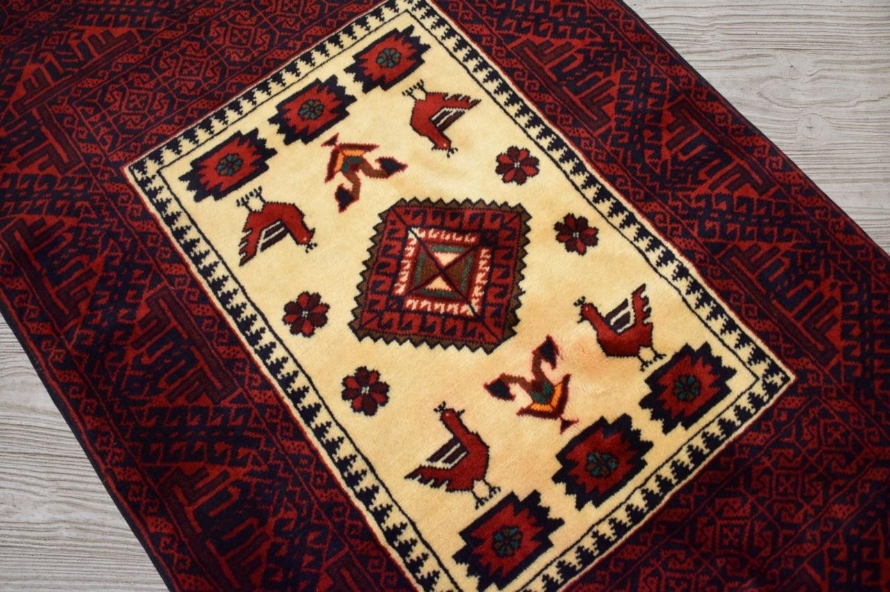 2'10 x 5'3 Top Quality Bird Design Vintage Oriental Handmade Wool Area Rug 3 x 5 gallery